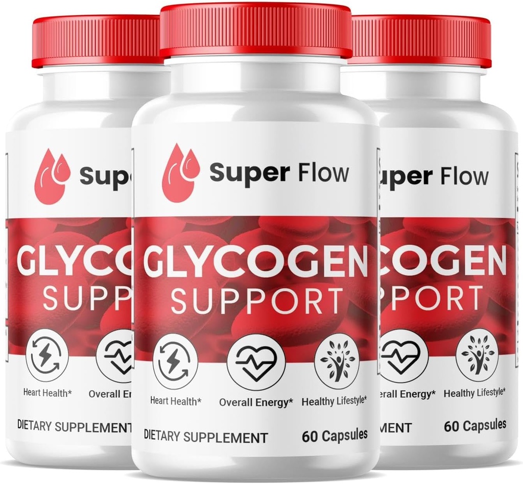 (3 ambalaj) Super Flow Glycogen, SuperFlow Glycogen Support Capsule, Glyco Optimizer Formula, Navă de curățare naturală a sângelui, Super Flow Glycogen Support (180 capsule)