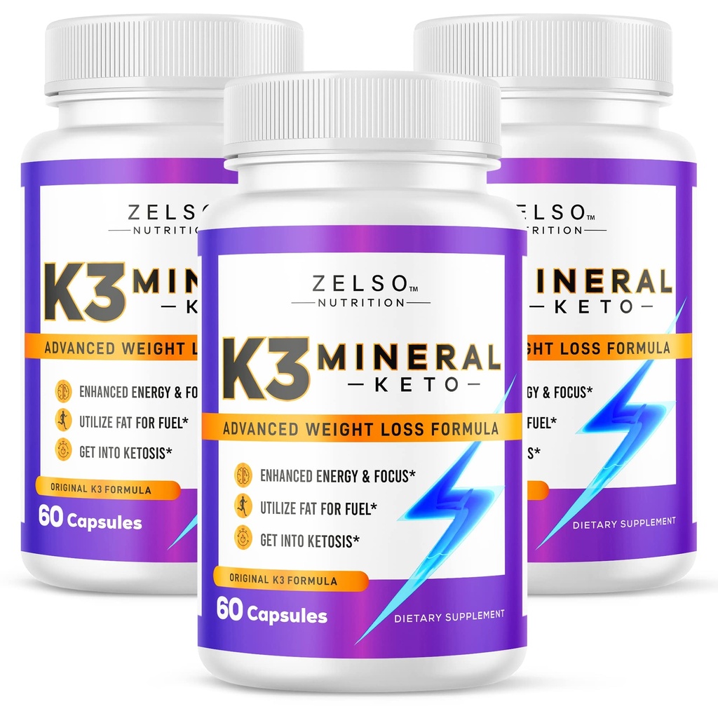 ZESOL (3 ambalaj) K3 pastile de pierdere în greutate minerale pentru femei și bărbați, K3 pastile minerale - K3 minerale de sare, vitamina + K3 capsule suplimentare pentru pierderea în greutate Keto - 3 luni de aprovizionare