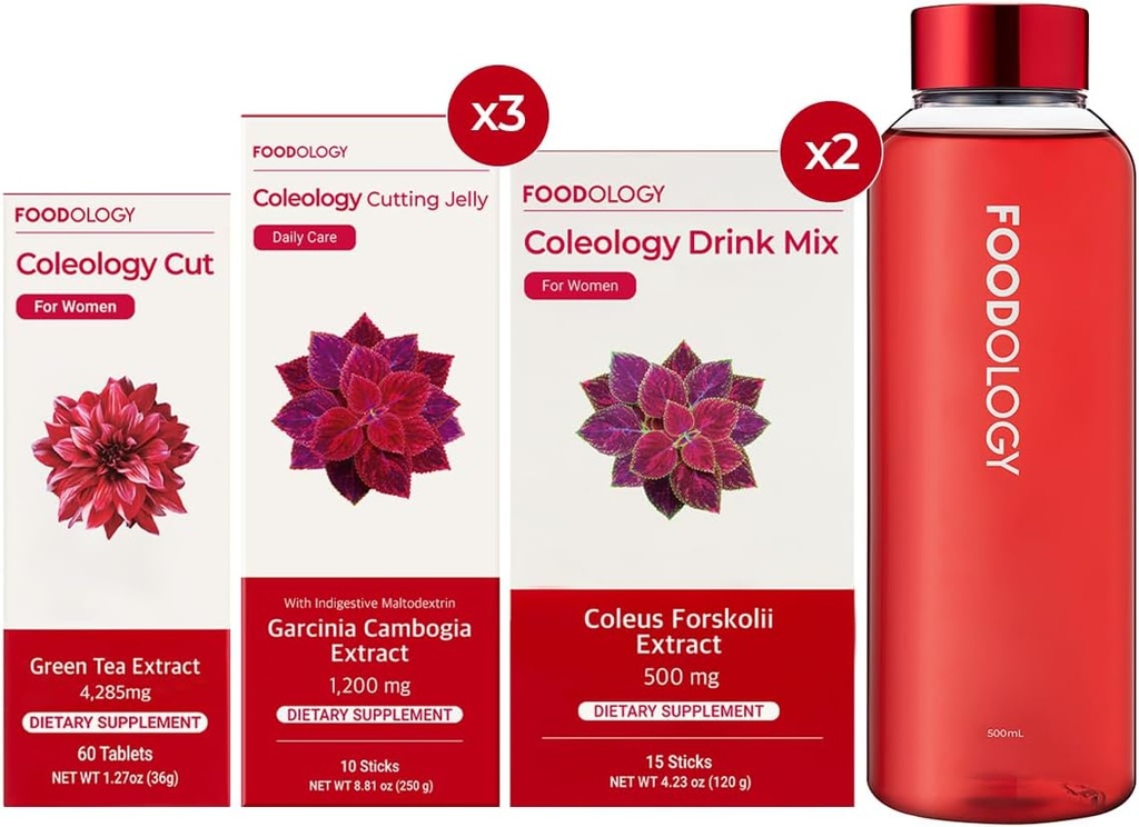 ALIMENTOLOGIE RED Burning 1-Month Full Set/Coleologie Cut(1ea) & Coleology Drink Mix(2ea) & Coleology Taiere Jelly (3ea) $ Sticla de apa(1ea)...