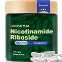 Renyqatt NAD+ Supliment - Liposomal Nicotinamidă Ribozidă - Supliment pentru Anti-Aging, Energie, Focus - 80 Capsule (1B)