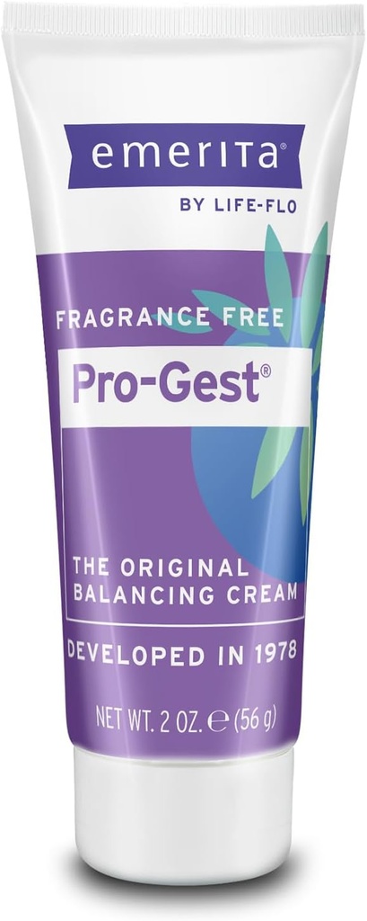 Emerita by Life-flo Pro-Gest Balance Cream - Crema Progesteron pentru femei - Creama Original Balance Cream with USP Progesterone from Wild Yam, Fragrance Free, Made Without Parabens, 60-Day Guarantee, 2oz