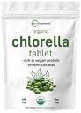 Organic Chlorella Tablets, 500 mg per tabletă, 720 Tabs (360 Grams), 4 luni de aprovizionare, Broken Cell Wall, bogat în proteine și vitamine din Vegan, fără filler, fără aditivi și non-GMO Superfood verde Algae