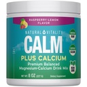 Natural Vitality CALM Magneziu Supliment Drink Mix Plus Calciu, Anti-Stres Drink Mix Powder, Cu Calciu, Vegetarian & Non-GMO, Raspberry Lemon, 8 oz