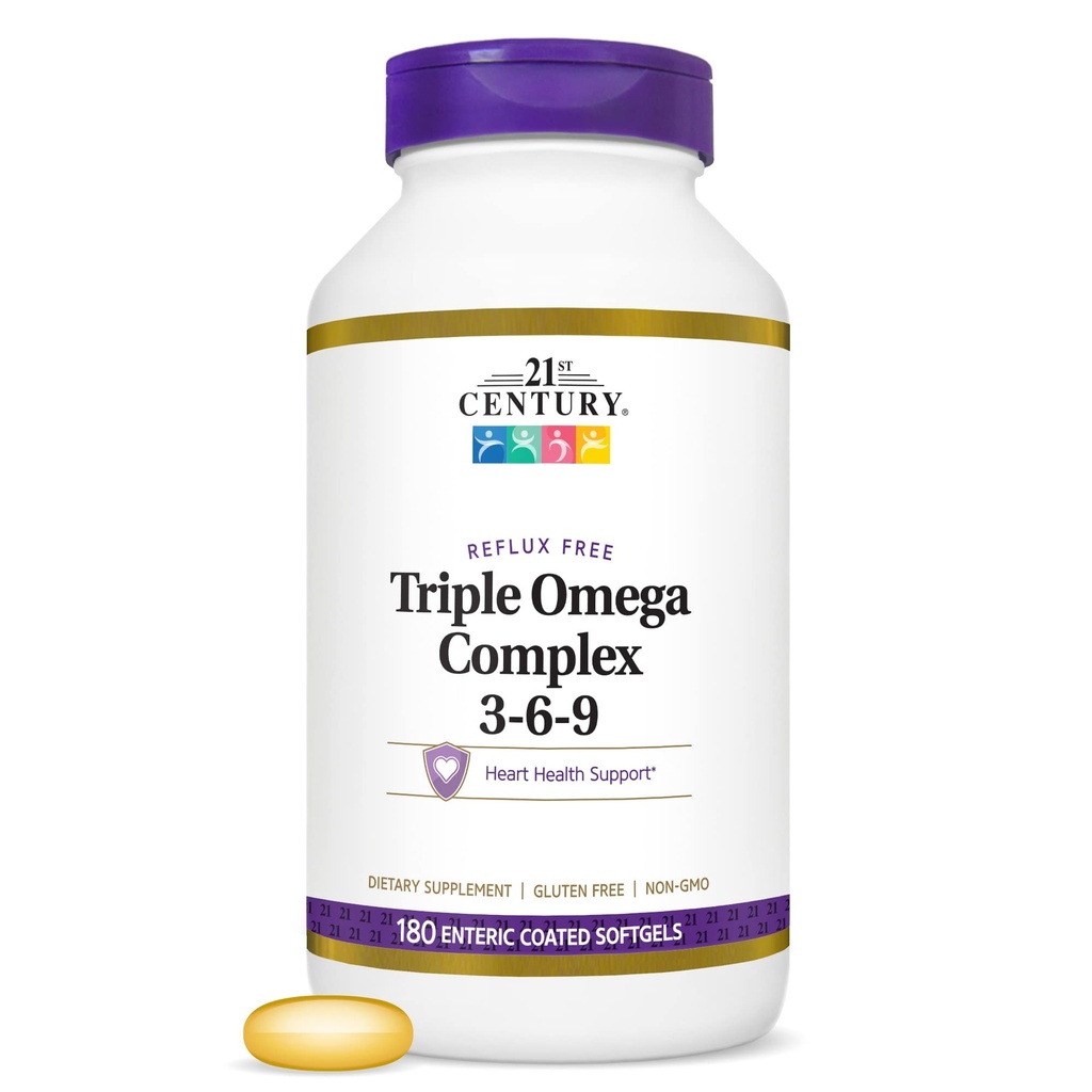 21st Century Triple Omega Complex 3 6 9 Enteric Coated Softgels, 180 Conte Bottle (22875)