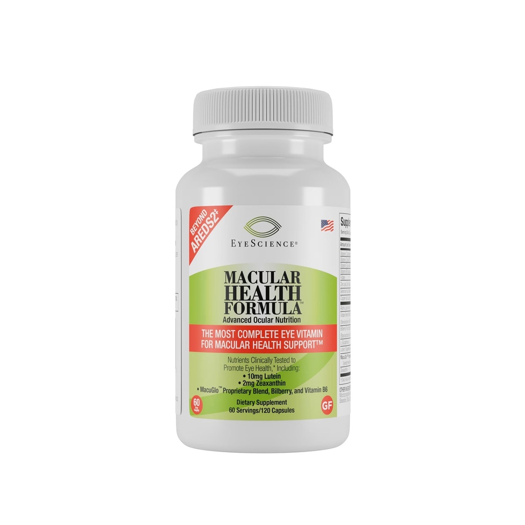 EyeScience Macular Health Beyond AREDS2 Formula, Advanced Ocular Vitamina - care conține luteină, zeaxantină, bilberry și vitamine C, D, E și B6 (60 de zile de aprovizionare)