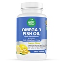 Omega 3 Suplimente de ulei de pește, puterea maximă 2400 mg Omega-3, 1440 mg ulei de pește, EPA DHA acizi grași, Heart Health, Vision, Eye, Brain, Immune Support for Women & Men. Natural Lemon Flavor, 60 ct (1)