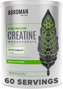 BIRDMAN Creatina de înaltă puritate Monohidrat pulbere nearomatizate, Pre-Workout, de înaltă performanţă 300g