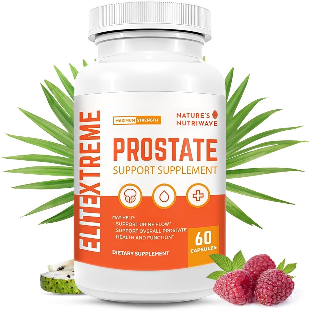 EliteXtreme Health Supplement - Formula naturală cu fierăstrău Palmetto, plante Sterols, zinc, și vitamine Non-GMO, Made in USA, 60 Capsule, 1 lună de aprovizionare