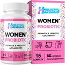 Probiotice vaginale pentru femei, 300 miliarde CFU Probiotice pentru femei, 15-in-1 Femei Probiotice & Prebiotice, pentru Vaginal, tract urinar, PH Balanta, Immune, Digestive & Gut, Blooting Health, 60 Caps