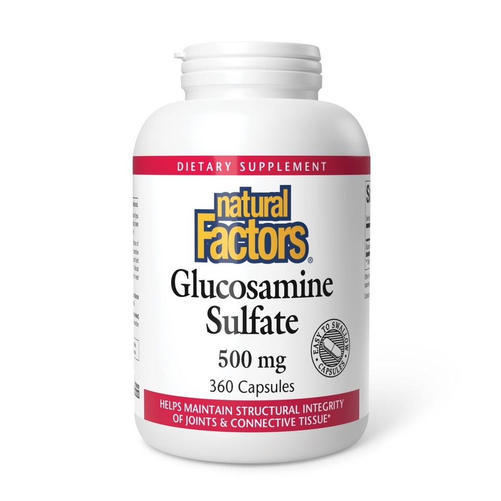 Factori naturali, Glucosamine Sulfate, Susţine mobilitatea comună sănătoasă, cartilaj şi ţesuturi conjunctive, 360 capsule