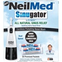 Neilmed Sinugator Pulsator fără fir Irigator Nasal (Dual Speed) cu 30 Pachete premixate și 3 baterii AA - Negru (Pachet de 1)