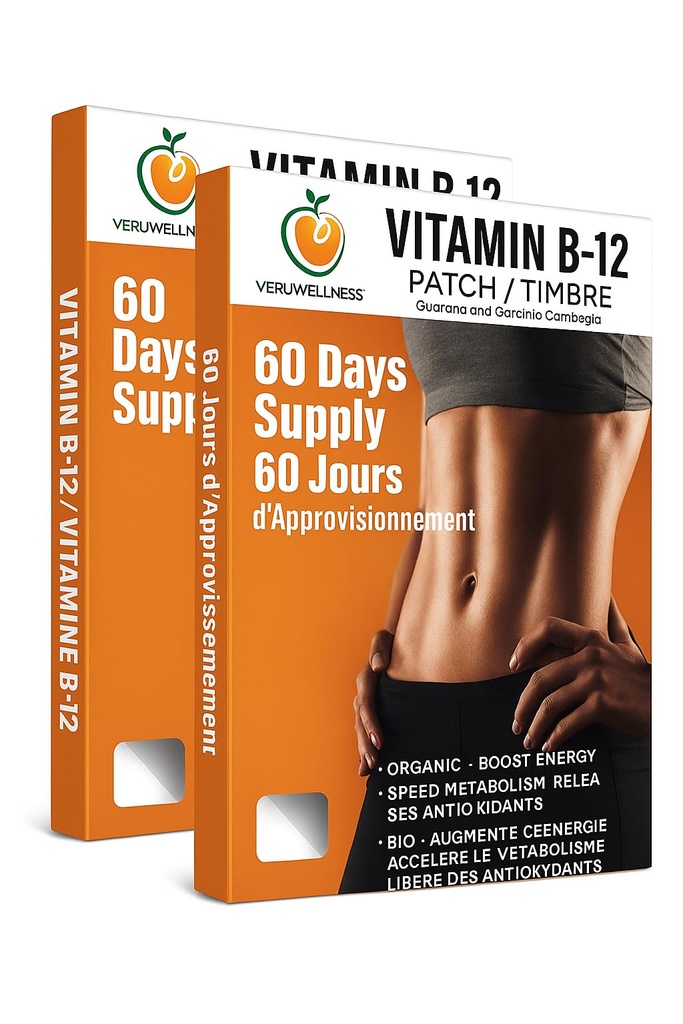 Veru Wellness B12 Patch - Boost de energie (2-Pachet) 