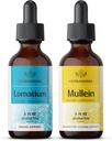 HERBAMAMA Herbal Liquid Drops Kit - Bundle of Lomatium Root Extract and Mullein Leaf Tincture 2 fl oz - Vegan, Non-GMO, Sugar & Alcohol-Free - 2 Pack