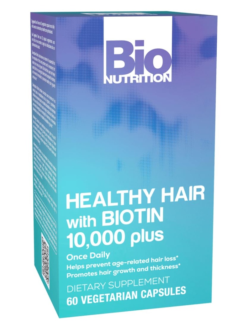Bio Nutrition Healthy Hair Support with Biotin 60 Vegetarian Capsules 