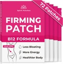 Firming B12 Patch-uri (Pachet de 72) - 100% Natural Vitamin Patch pentru femei, Energie & Body Support, Auto-Adezive Stickere transparente - Formula îmbunătățită