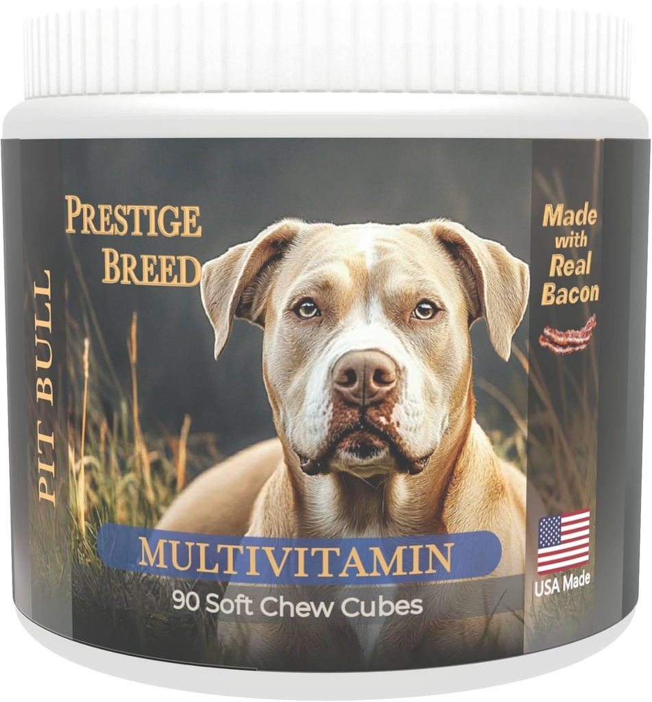 Multivitamine, Balanced Nutrition for Your Pit Bull, 90 Count, Made in the USA with Real Bacon