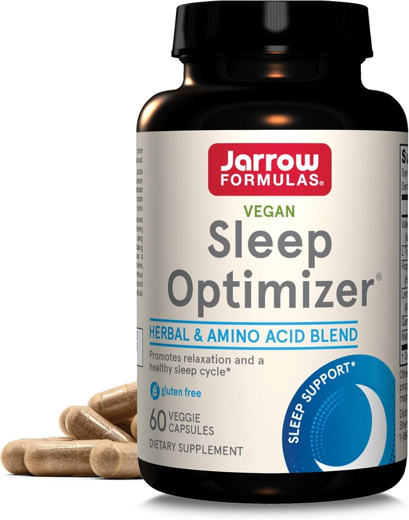 Jarrow Formulas® Sleep Optimizer, Herbal and Amino Acid Blend, 60 Count, Până la 30 zile de aprovizionare