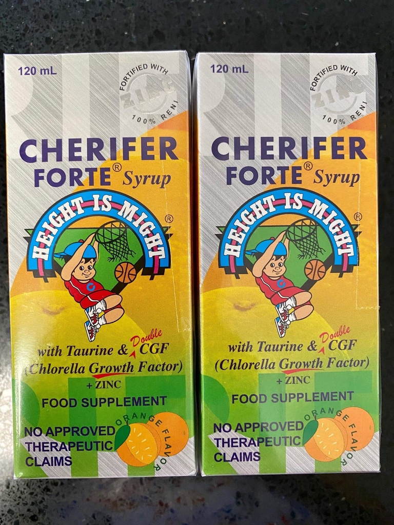 CHERIFER Forte Syrup w/Taurine & Double Chlorella Growth Factor + Zinc 120ml (Pachet de 2 flacoane)