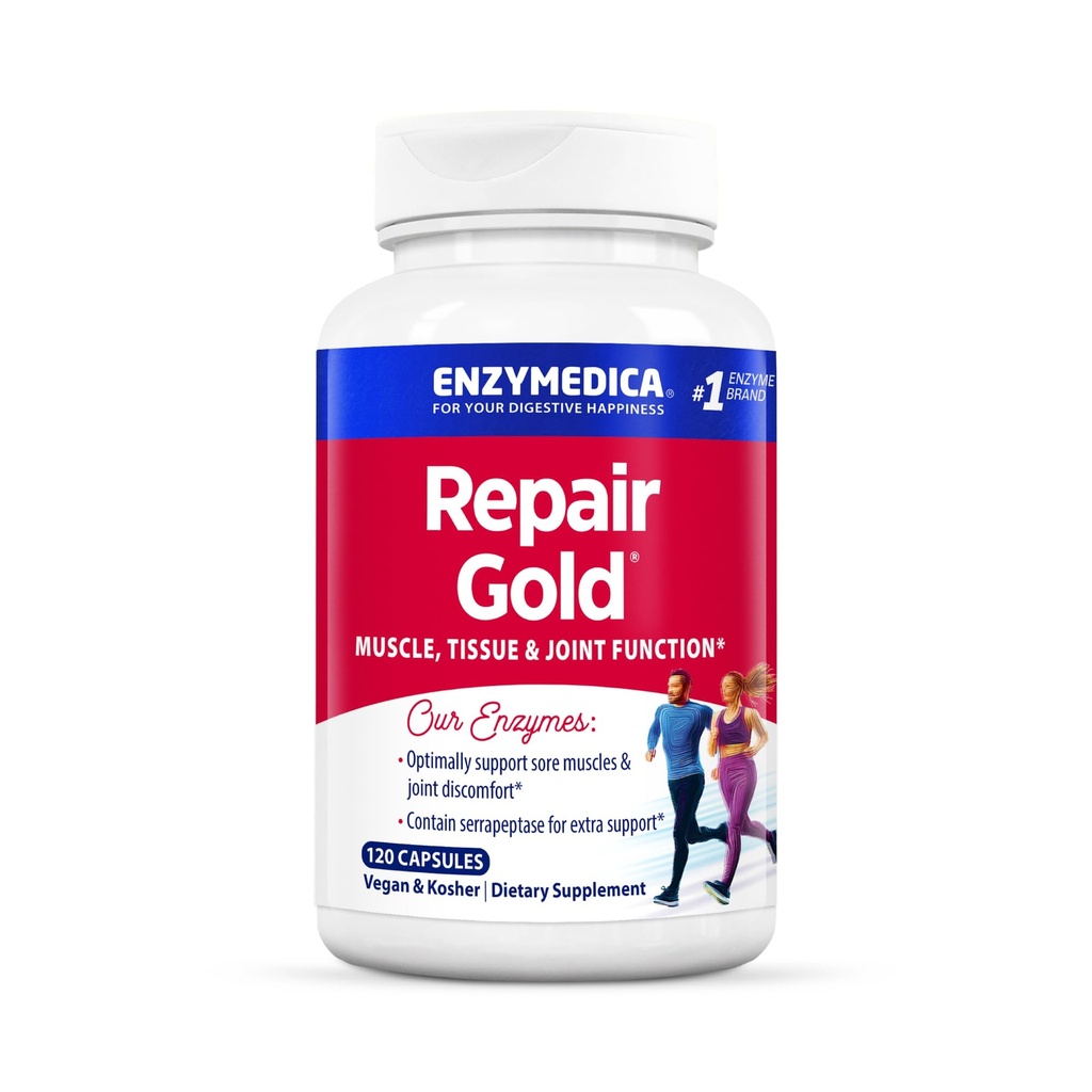 Enzymedica, Reparare Aur, Enzime  Proteolitice, Supliment de suport comun, cu Serrapeptase, 120 Conte