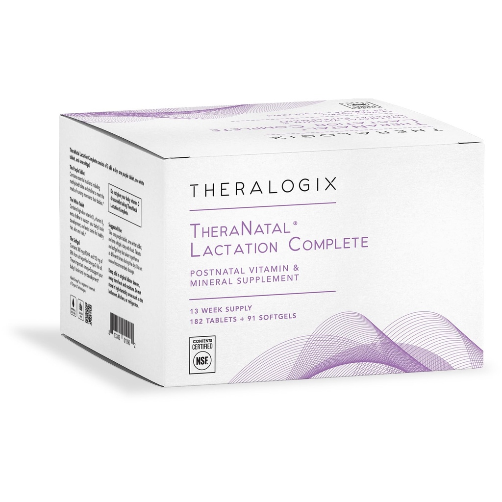 Theralogix TheraNatal Alăptarea completă Suplimentul de vitamine postnatale - 13 Week Supply - Supliment de alăptare pentru femei - NSF Certified - 182 comprimate & 91 Softgels
