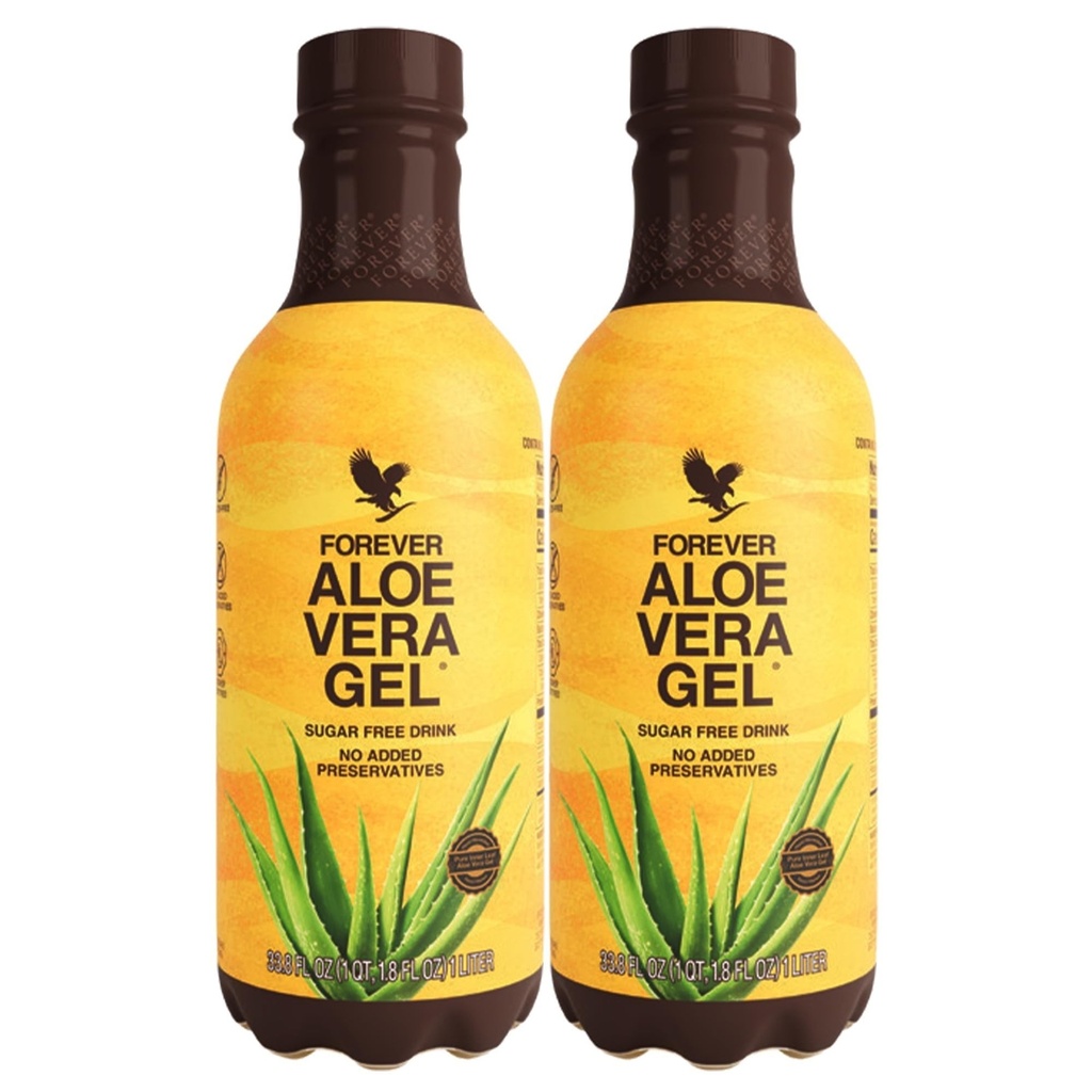 Pentru totdeauna - Aloe Vera Gel - 99,7% Pure Inner Leaf Aloe Vera Juice - Conservative-Free - 33,8 floz (Pachet din 2)