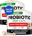 StrellaLab Cat Powder Probiotic - Probiotice pentru pisici cu diaree - Ușor de amestecat pulbere - Probiotice Cat pentru pisicile de interior, Suplimentul alimentar Provizii de sănătate, Suport digestiv (8 oz / Pachet de 2)