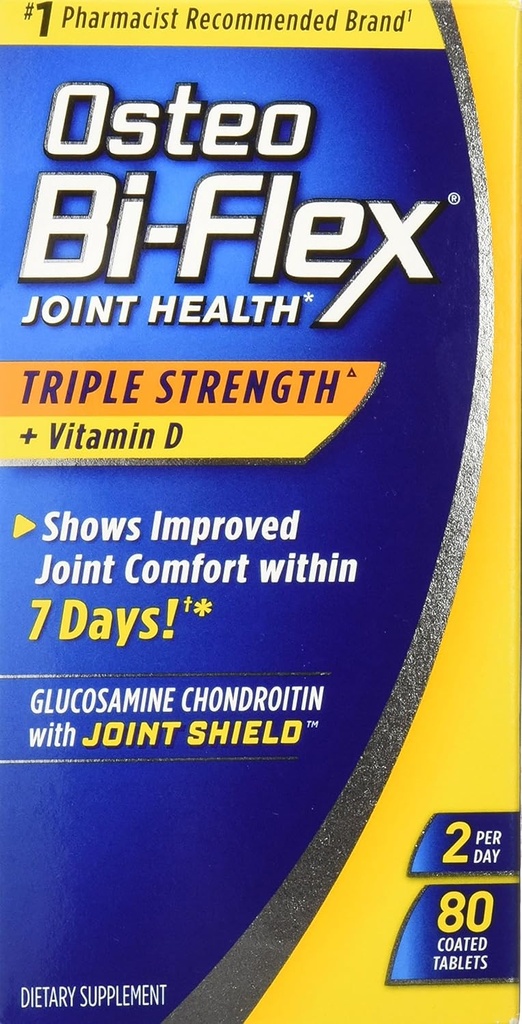 Osteo BiFlex Triple Putere Glucosamină Chondroitin Scut comun cu vitamina D, 80 Conte