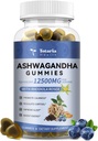 Totaria Sugar Free Ashwagandha Umpled Gummies w/Vitamina D3, Magneziu Glicinate, Rhodiola, Ultra Putere Ashwa Suplimente rădăcină pentru femei & Wen, pentru relaxare, energie, Cortisol Gummies