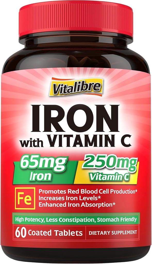 Suplimentul de fier cu vitamine C pentru deficit de fier & Complex de magneziu 10 in 1 pentru deficit de magneziu