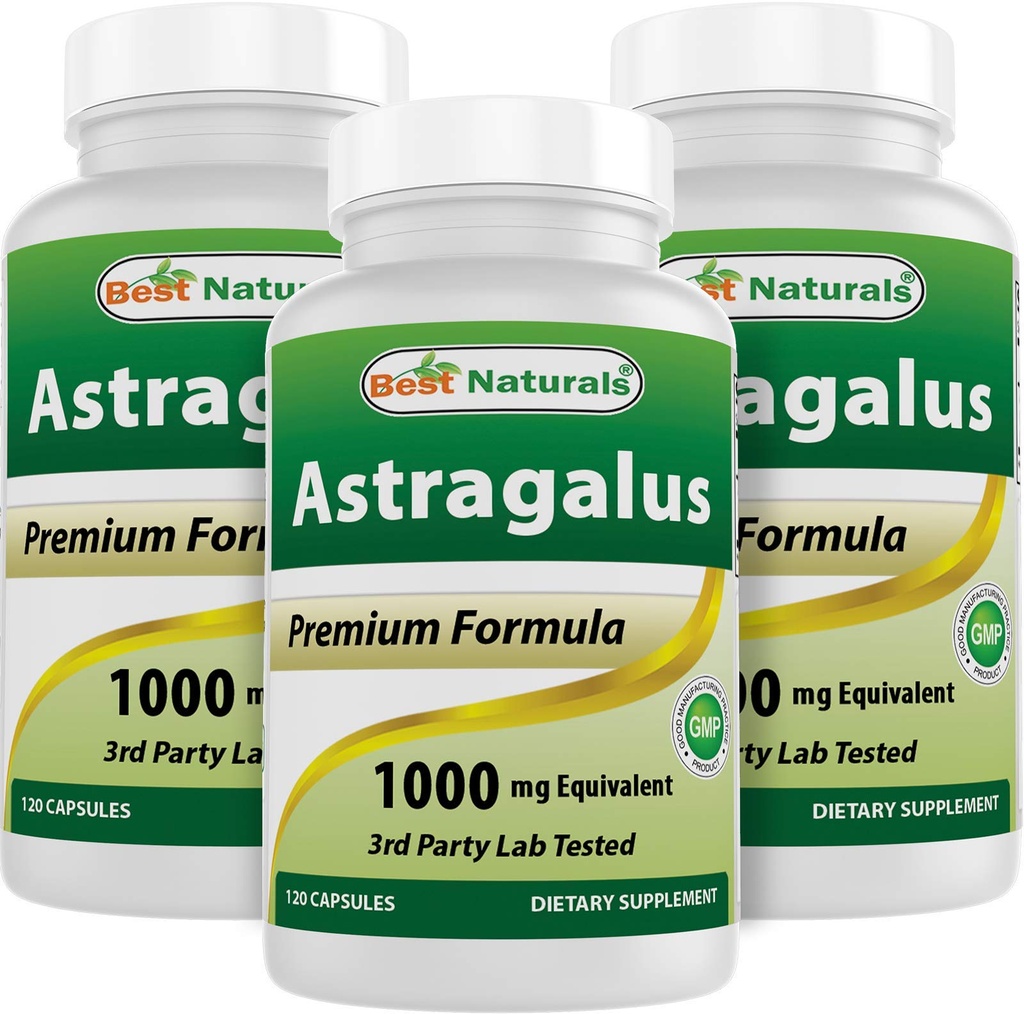 Cel mai bun Naturals Astragalus Capsule, 1000 mg, 120 Count (Pachet de 3)