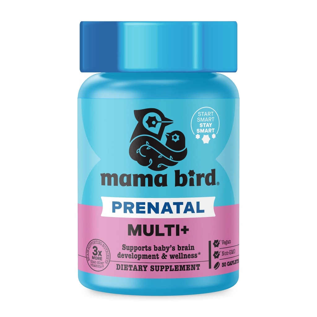 Cel mai bun Nest Wellness Mama Bird Prenatal Multi Plus - Prenatal Care Supplement Supplement Supports Brain & Digestive Health - Vegan Multivitamine cu L-Metilfolat, Probiotice & More - 30 Caplete (30 Servings)