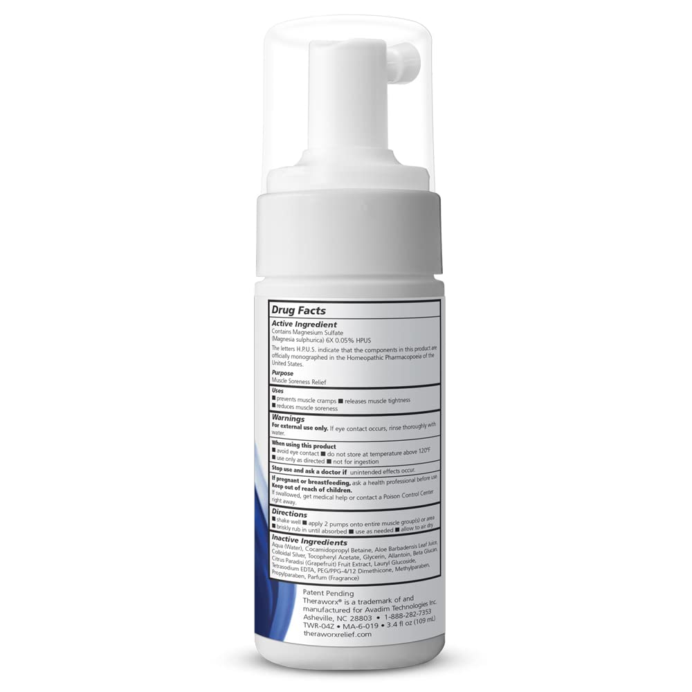 TERAWORX relief Foam rapid-acționare pentru cramps picior și dureri musculare, 3.4oz dimensiune călătorie