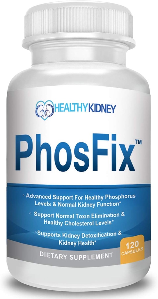 PhosFix 120 Pastile Fosfor Binder cu Chitosan pentru sustinerea nivelului normal de fosfor Suplimentul renal-D Vitamina D Bundle