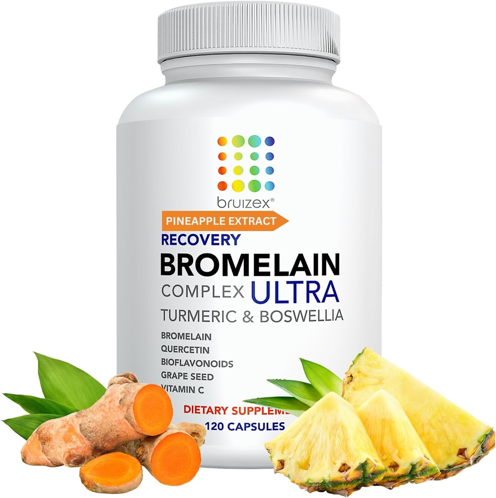 Bruizex Ultra Bromelain și Quercetin supliment de ajutor de Bruiseing, 120 Capsule 
