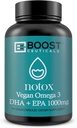 BoostCeuticals Vegan Omega 3 1000 mg plante-Based Algae Omega No Steares Non OMG Gluten Free 