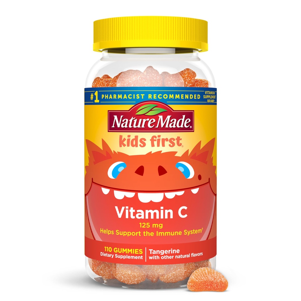 Natura făcut copii primele vitamine C gume pentru copii, Supliment alimentar pentru suport imunitar, 110 gume, 110 zile de aprovizionare