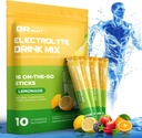 Electroliţi fără zahăr Pulbere cu arome naturale, 3X Pachete de hidratare rapidă cu 10 Electroliti & Vitamine, Liquid Daily IV, Non-GMO, Gluten-Free, Keto, Vegan, 16 Sticks, Lemon
