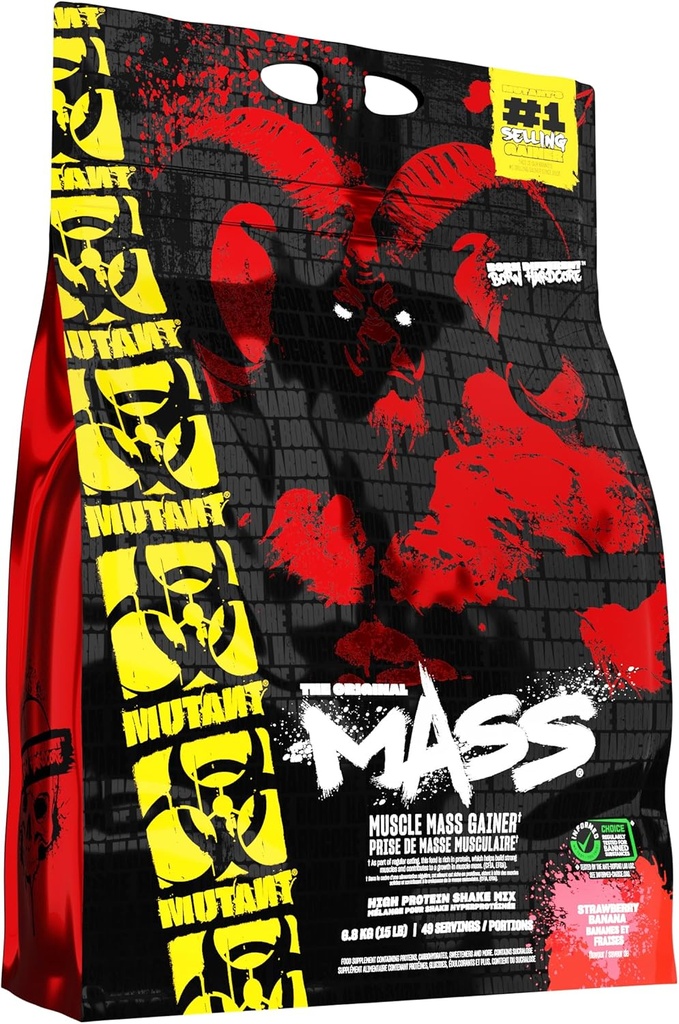PVL Mutant Mass 6800 g Căpșuni și Banana Greutate Gain Shake pulbere