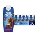 Doar proteine Ciocolata Shake, 30g Proteina completa, gata de băut și Keto-Friendly, Vitamine A, C, D, și E plus Zinc pentru a sprijini sănătatea imună, 11 oz sticle, 12 ambalaj