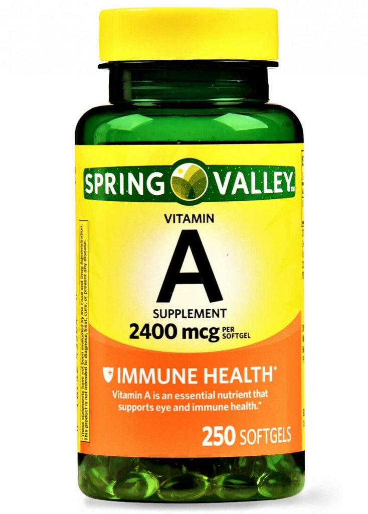 Valea Primăverii - Vitamina A SUPLEMENT 2400MCG 250 Softgels