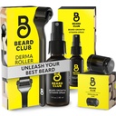 Barbă Club Premium Derma Roller & Biotin Barbă de creștere Vitamina Spray - Microneedle Roller pentru bărbați și femei cu 540 Titanium Microneedles - Barbă Roller & Barbă ulei pentru față, corp și Scalp