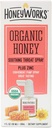 HoneyWorks Adult Stropire gât pentru durere de gât Relief, 1 Oz, Soothing non-GMO USDA Organic Dark Honey + Zinc, Rapid-Actioning Relief, Vârsta 12 ani