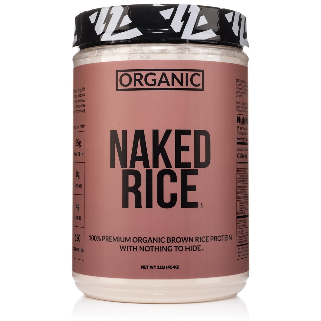 Rice gol 1Lb - organic maro Pudră de proteine din orez - praf de proteine din Vegan, fără OMG, gluten gratuit și soia. Proteină de bază de plante, fără ingrediente artificiale - 15 Serviri
