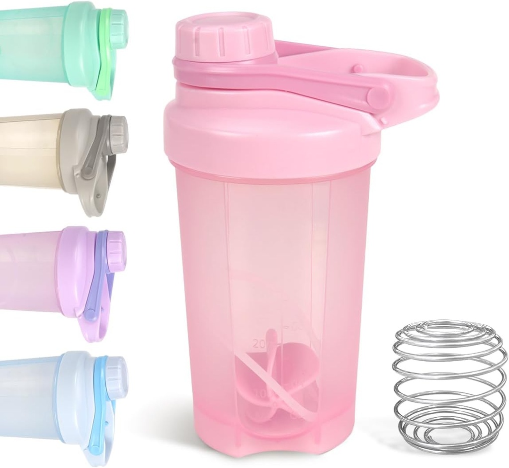 D.Y.A 16oz Shaker Bottle, Leak Proof Sports Shaker Cupe pentru Shakes Proteine,Sticla Shaker pentru Pre Workout și de călătorie pentru a merge,BPA gratuit și Easy Proteine Shaker sticla,Pink