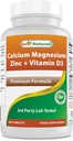 Cele mai bune Naturale Zinc de magneziu de calciu cu vitamina D3, 300 comprimate - calciu 1000 mg, magneziu 400 mg, zinc 25 mg & D3 600 UI per Serving (3 comprimate)
