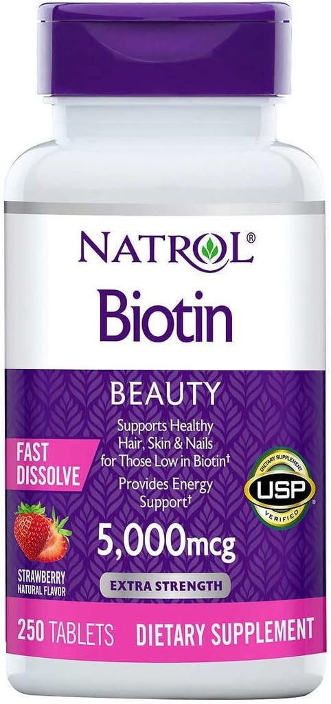 Biotin 5000 mcg., 250 comprimate cu dizolvare rapidă