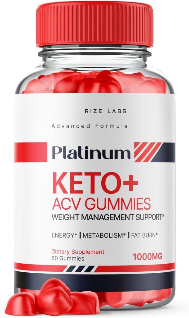 rize laboratoare Platinum Keto AVC Gumies pentru pierderea in greutate avansata, Suplimentul pentru Gomita Putere Maxima (60 Gummies)