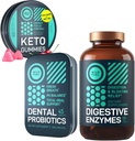 Probiotice dentare wild combustibil, Keto Gumies cu ulei MCT și enzime digestive Bundle