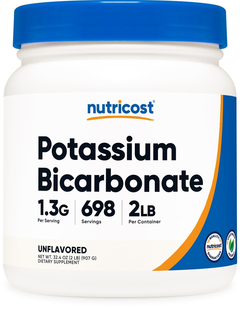 Nutricost Bicarbonat de potasiu pulbere 2 LB - Gluten gratuit, non-GMO