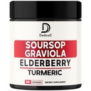 11in1 Capsule Graviola Soursop - Amestecate cu boabe de soc, Turmeric, ghimbir, matca de lapte, Cranberry & More - Suport Mood pozitiv, Sistemul imunitar si managementul corpului